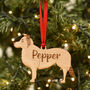 Personalised Border Collie Dog Wooden Xmas Decoration, thumbnail 1 of 7