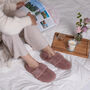 Mauve Women's Heated Slippers With Removable Heatpads, thumbnail 6 of 6