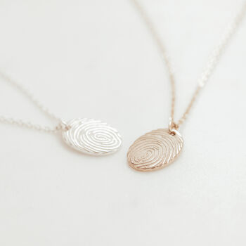 Personalised Fingerprint Oval Charm Necklace, 4 of 9