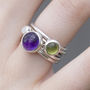 Whimberry Amethyst Silver Stacking Rings, thumbnail 2 of 5