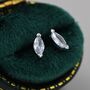 Sterling Silver Marquise Clear Cz Stud Earrings, thumbnail 4 of 11