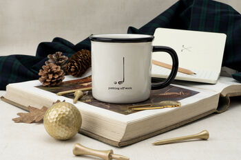 'Putting Off Work' Golfing Mug With Gift Box, 2 of 4