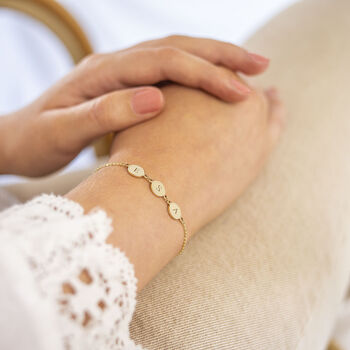 Personalised Mini Initial Disc Slider Bracelet, 2 of 11