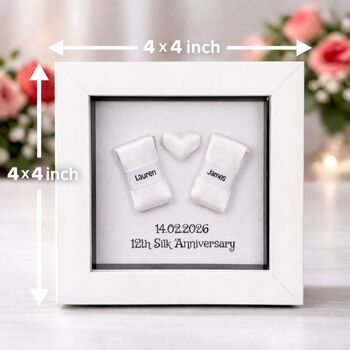 Personalised 12th Silk Anniversary Silk Ribbon Frame Gift, 9 of 11