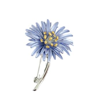 Aster Blue Flower Brooch, 5 of 6