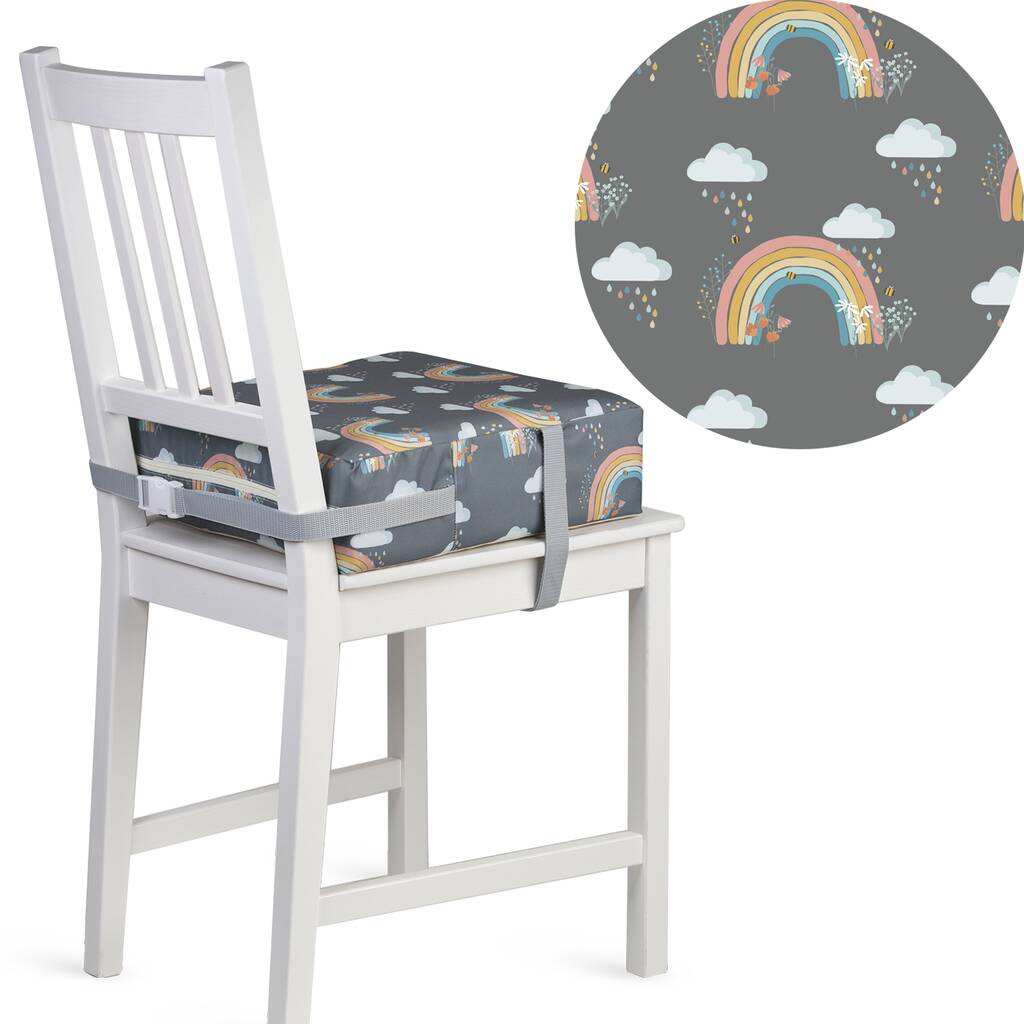 Toddler Children's Chair Booster Cushion Rainbow Grey, 1 of 8