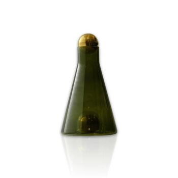 Blue Cone Shaped Glass Decanter With Sphere Stopper, 4 of 4