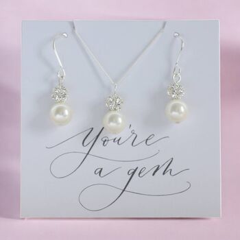 Pearl And Glitterball Necklace And Earring Set, 2 of 4