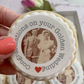 Personalised Edible Photo Anniversary Biscuit Gift Box, 5 of 8