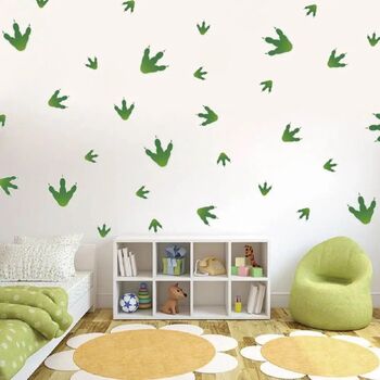 New! Green Dinosaur Footprints Removable Wall Stickers, 3 of 5