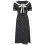 Patti Dress In Black Polka Dot Vintage 1940s Style, thumbnail 1 of 2