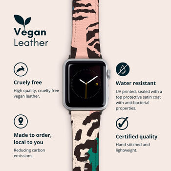 Wild Colour Pattern Vegan Leather Apple Watch Band, 2 of 7