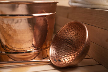Handmade Solid Copper Sauna Bucket And Ladle Set, 4 of 7