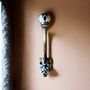 Antique Bronze, Black And White Leaf Coat Hook, thumbnail 2 of 2