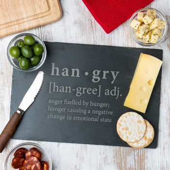 Wooden Chopping Board For Him 'Hangry' Design, 2 of 5