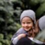 Grey Beanie Hat Parent/Child Matching Set, thumbnail 2 of 3