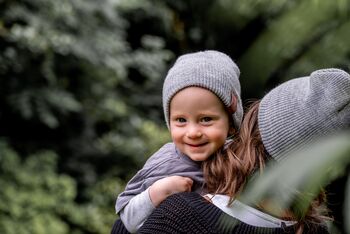 Grey Beanie Hat Parent/Child Matching Set, 2 of 3