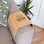 Personalised Beer Goes Here Wooden Sofa Tray, thumbnail 3 of 3
