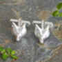 Diamond Eyes Fox Cufflinks In Sterling Silver, thumbnail 1 of 2