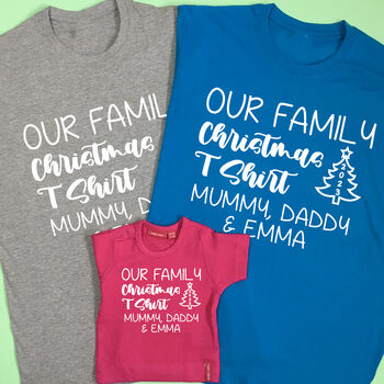 Personalised Our Family Christmas T Shirt Set, 3 of 8