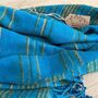 Soft Blanket Sea Blue Green Yellow Stripe Sofa Throw, thumbnail 9 of 9
