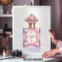 Teen Girls Personalised Perfume Print | Pink Wall Art | Make Up Station Wall Art Personalised With Name, thumbnail 1 of 3