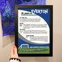 Years Of Being An Evertonian Print Birthday Gift For Everton Fan, thumbnail 1 of 5