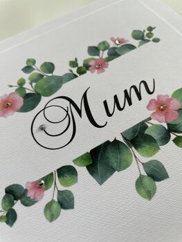 Handmade Pink Floral Mum Card, 2 of 2