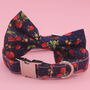 Navy Blue Strawberry Dog Bow Tie, thumbnail 4 of 9