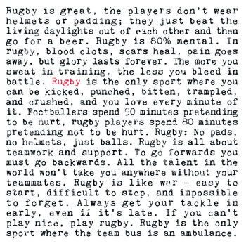 Rugby Quotes Card, 2 of 4