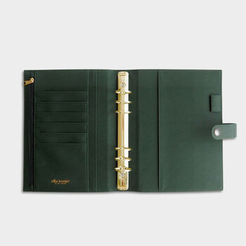 Personalised Vegan Leather A5 Ring Binder Organiser | Deep Green, 2 of 4