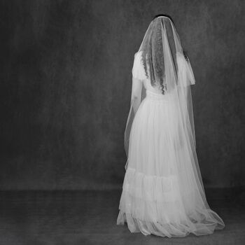 Barely There Wedding Veil • Minimal Wedding Veil • Lightweight Wedding Veil • Raw Edge Wedding Veil • Sheer Wedding Veil, 5 of 12