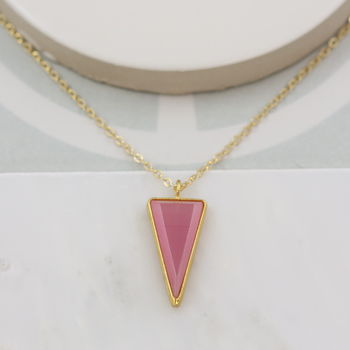 Personalised Pink Triangle Necklace, 5 of 5