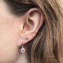Mini Heart Enamel Hook Earrings Silver Or Gold Vermeil, thumbnail 1 of 7