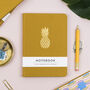 Pineapple Hardback Notebook In Mustard Yellow Fabric, thumbnail 1 of 8