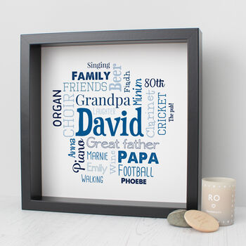 Personalised 80th Birthday Word Art Gift For Him, 2 of 4