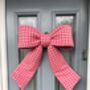 Pink And Red Gingham Door Bow, thumbnail 2 of 5