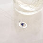 Halo Birthstone Necklace Lapis September In Silver, thumbnail 6 of 6