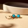 Faceted Turqoise Drop Hoop Earrings, thumbnail 4 of 5
