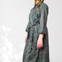 Grey And Pink Flower Print Cotton Dressing Gown Kimono, thumbnail 5 of 10