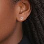 Sterling Silver Moon And Star Stud Earrings – 6mm, thumbnail 4 of 5