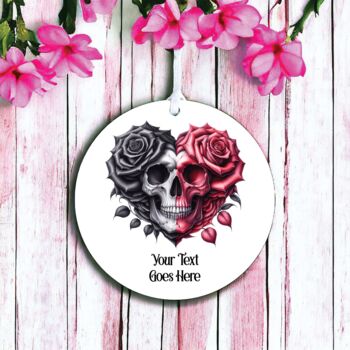 Personalised Gothic Rose Heart Love Decoration, 2 of 2