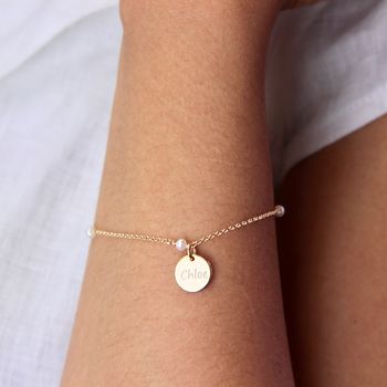 Delicate Pearl Chain Bracelet, 2 of 9