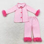 Personalised Pink Fluffy Embroidered Kids/ Baby Pyjamas, thumbnail 4 of 4