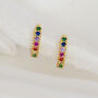 Rainbow Huggie Hoop Earrings, thumbnail 3 of 8