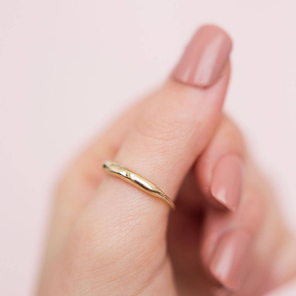 Slim Organic Domed Ring In Recycled 9ct Yellow Gold, 1 of 4
