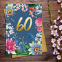 60th Birthday Floral Decorative Card, thumbnail 1 of 3