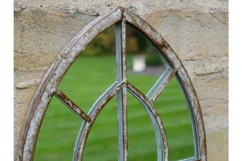 42cm Grey Arched Window Mirror – Indoor And Outdoor Décor, 2 of 2
