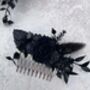 Black Gothic Dried Flower Hair Comb, thumbnail 5 of 6