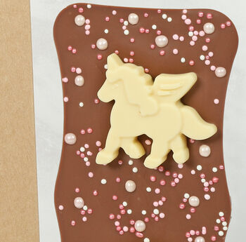 Milk Chocolate Slab With White Chocolate Unicorns And Rainbows, 2 of 2